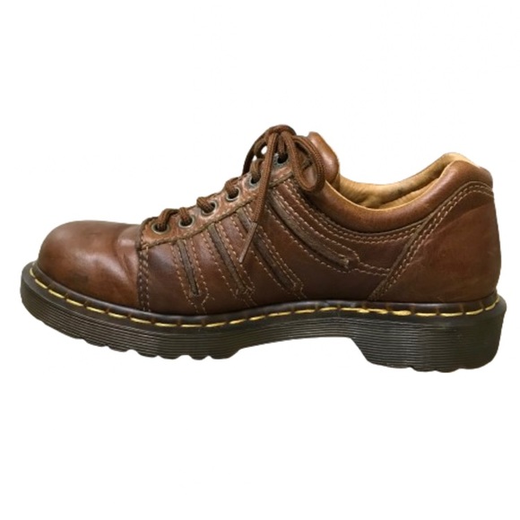 Dr. Martens Leather Chunky Oxford Low Top Shoes Women 7 Brown Vintage 12037 - Picture 5 of 16